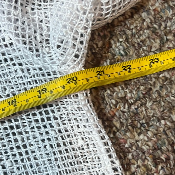 Nina Leonard White Open Knit Button Front Cardigan Boho Layering Top - Picture 10 of 11